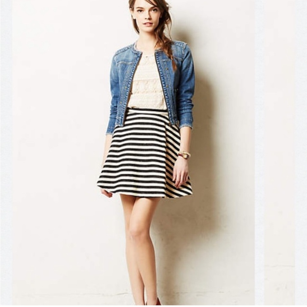 Anthropologie Greylin Striped Swing Skirt NWT Flare Mini Skirt